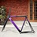DHNCBGFZ 700C Fixed Gear Bike Frameset C Brake 100/120mm QR Bike Frame 53CM 55CM 57CM Aluminum Alloy Racing Track Bike Frame with Carbon Fork(Black Purple,53cm)