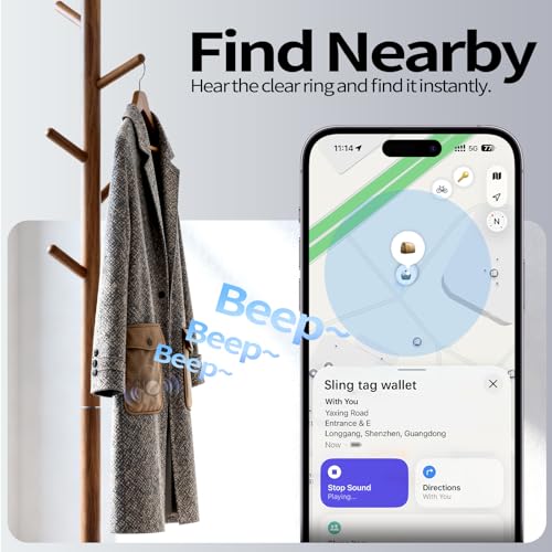 Image of [iOS Only] Tukio Air Tracker Tags 4 Pack Black, [Apple MFi Certified] Bluetooth Key Finder & Smart Item Locator Work with Apple Find My for Keys /Luggage /Bags /Suitcases /Car, 365-Day Replaceable Battery