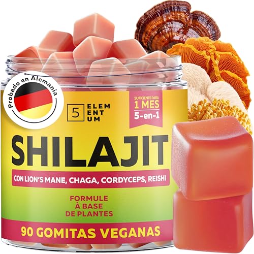 Gominolas de Shilajit - 2200mg | 90 Unidades - Shilajit del Himalaya con Melena de León, Reishi, Chaga y Cordyceps - Sabor a Sandía