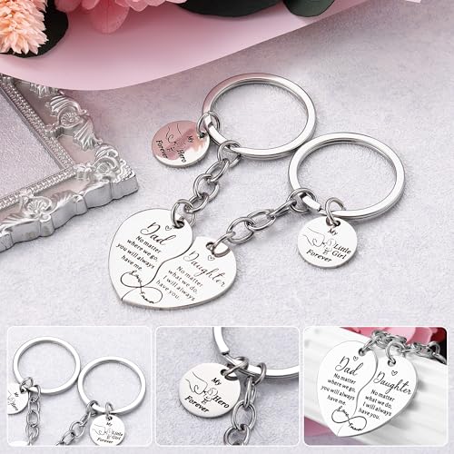 Image of 2Pcs Mother Daughter Heart Matching Keyring Keychain Set Gifts For Mom Christmas Mothers Day Gifts from Daughter