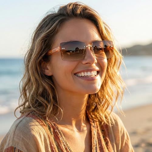Image of The Fresh Minimalist Small Rectangular Sunglasses Clear Eyewear - Exquisite Packaging