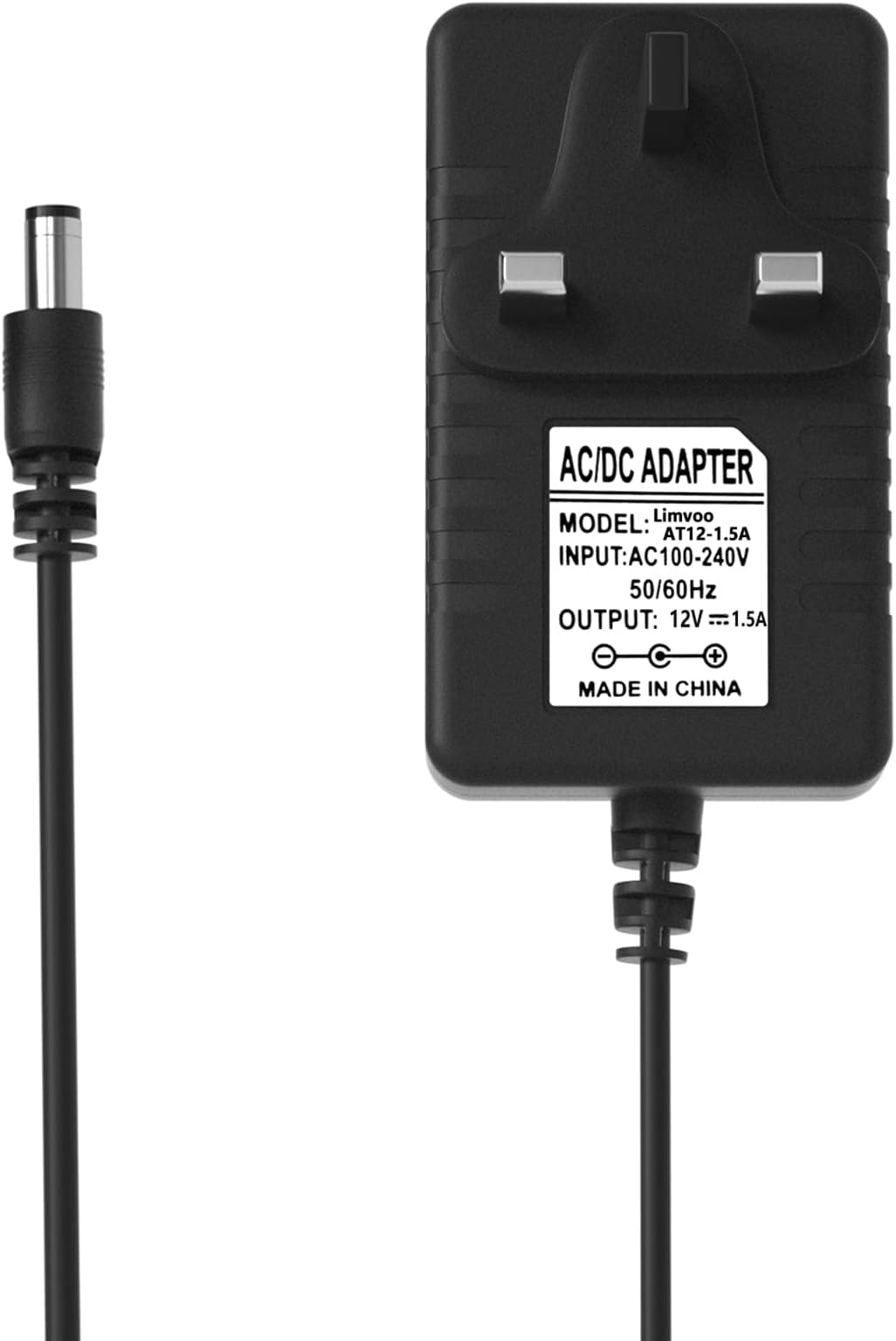 12V 2A Power Supply Adapter - UK plug, AC to DC Adapter Power，Limvoo AC to DC Power Adapter Led Strips Lights Transformers for CCTV Camera - 1Pack