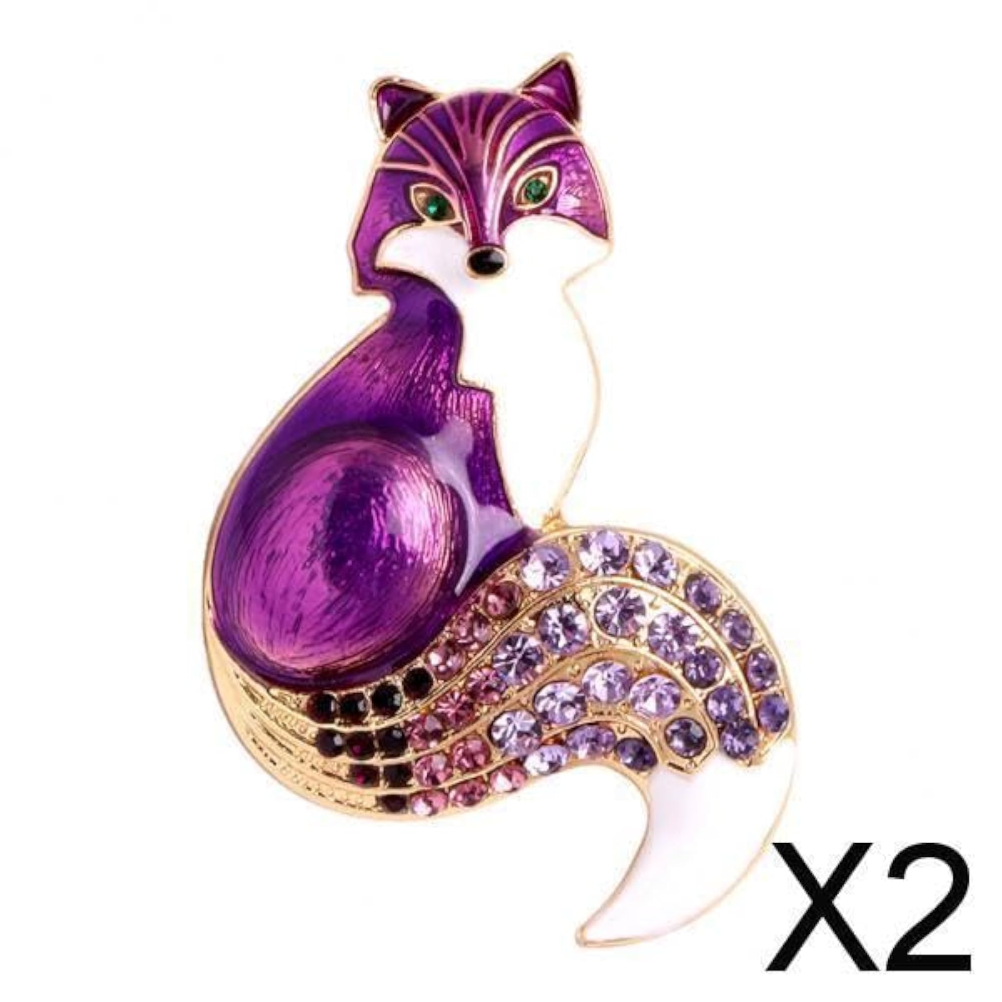 Cute Enamel Fox Brooch Set for Casual Wear