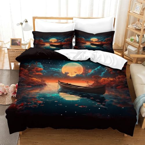Housse de couette respirante avec fermeture éclair 3D bateau