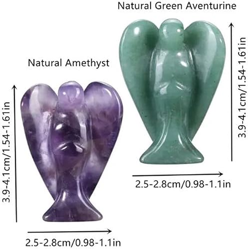 Miniatura 3 de Figura de ángel de cristal de 1.5 pulgadas. Estatua de escultura de piedra natural pulida curativa. Lindas figuras de energía Reiki para decoración