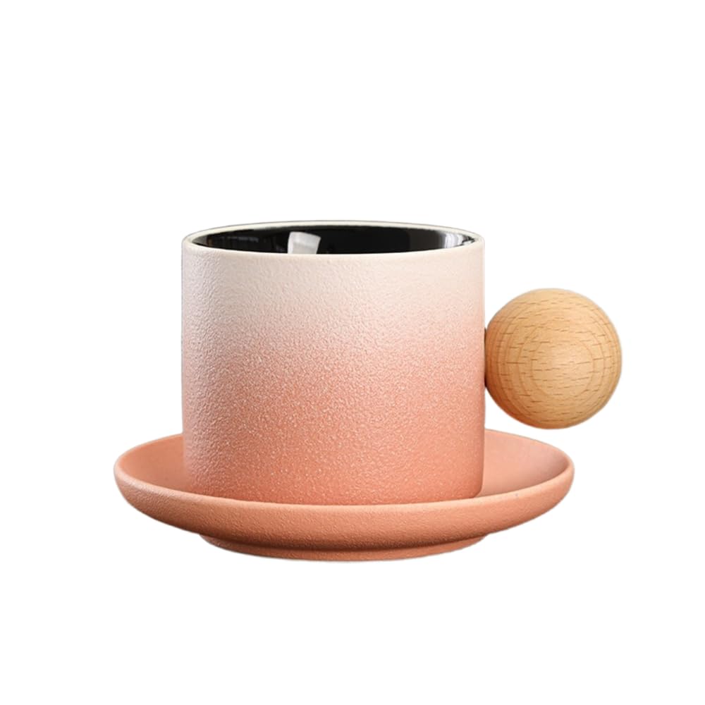 Ensemble tasse et soucoupe en céramique blanc rose pour cappuccino et café expresso