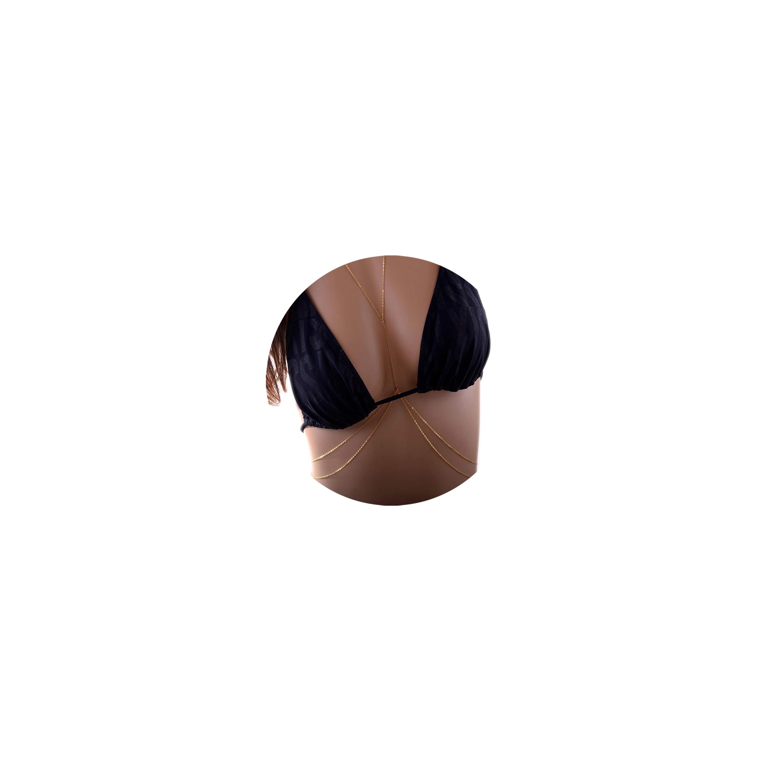 14K Gold Plated Sexy Body Chains for Women, Layered Rhinestone Crossover Bikini Bra Body Jewelry, Summer Beach Crystal Belly Waist Chain