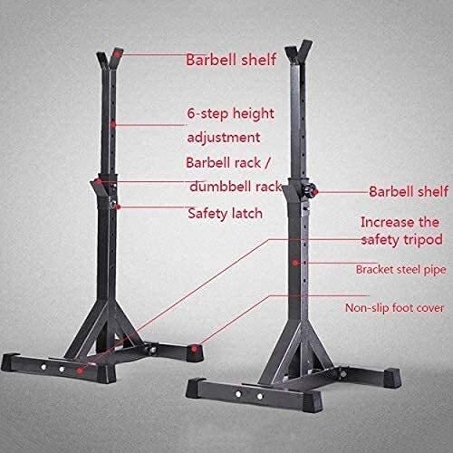 ERoomQ Barbell Stand Weight Lifting Rack Gym Family Fitness Pull-Up Bars Men's Fitness Barbell Rack Bench Press Multifunctional Shelf Squat Rack Adjustable Bracket Home Indoor Gym Strengt