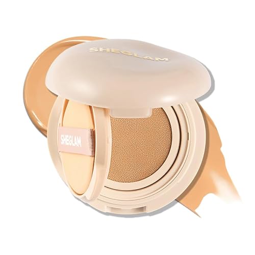 SHEGLAM Lock & Go Long-Lasting Cushion Foundation Soft Matte Weightless Waterproof for Flawless Base Makeup-Sand
