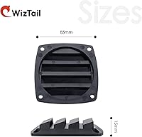 Vista 7 de 2 rejillas de ventilación negras de 3 pulgadas, cubierta de parrilla de casco marino de barco, pieza de repuesto para caravana rectangular, cubierta