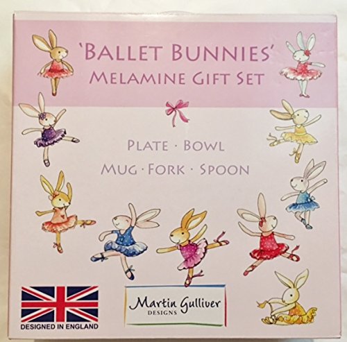 Martin Gulliver Ballet Bunnies Coffret Cadeau 7 Pièces Mélamine Pour Enfants