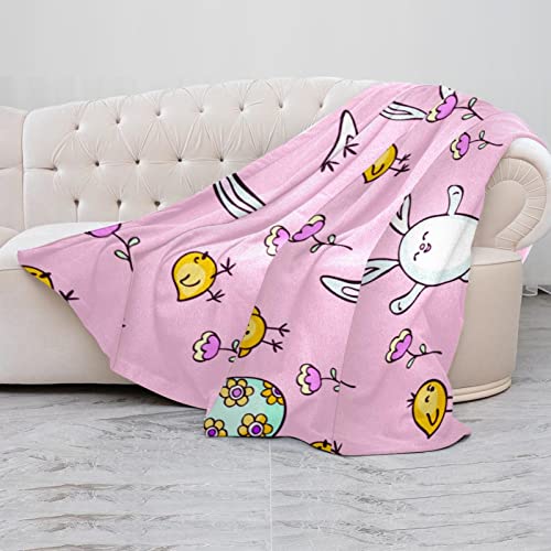 Couverture douce motif lapins heureux, le cadeau de naissance idéal