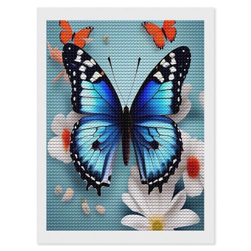 Kit peinture diamant papillon fleurs 30x40 cm pour broderie diamant