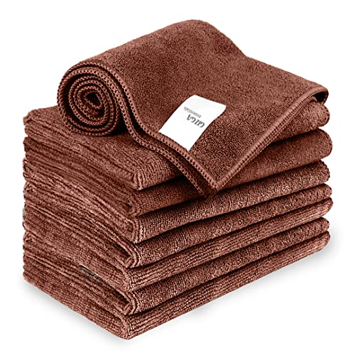 Image of Gizga Essentials Microfiber Cloth, 340 GSM, High Absorbent Automotive Microfibre Towels for Car Bike Cleaning Polishing Washing, Multipurpose Cloth for Laptop, Mobile Screen, Kitchen Cloth, 8 Unit