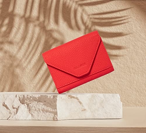 Image of grande 3639 Card Cases, Red, 4.13*3.15*0.60, Leather Card Holder With Magnetic Closure, Small Women Accordion Wallet