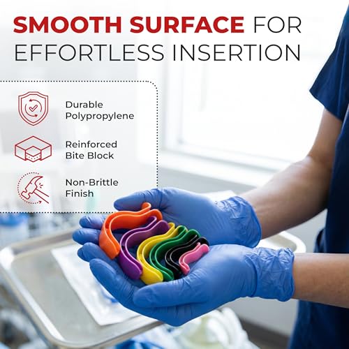 Image of Berman Oral Airway Emergency Kit Color Coded Disposable Polypropylene Airways Latex Free for First Aid EMT Paramedic CPR Trauma and Emergency Response 4-Pack