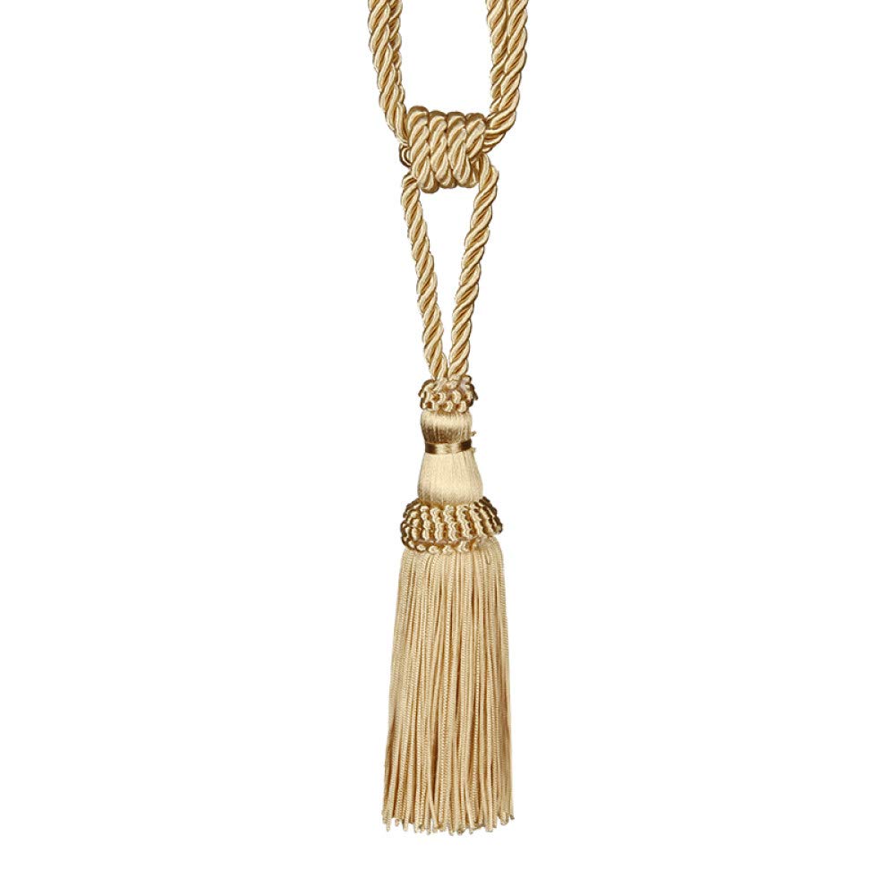 Embrasses de Rideaux à Pampilles, Attaches de Rideaux en Corde, Accessoires décoratifs pour Rideaux, Blanc, 4 pièces,Gold-4pcs