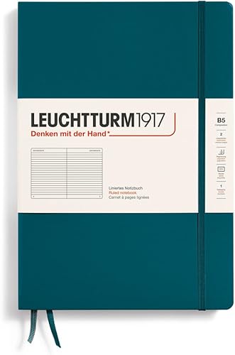 Vista 14 de LEUCHTTURM1917 - Cuaderno de tapa blanda de bolsillo A6-123 páginas numeradas para escribir y escribir diario (liso, polvo)