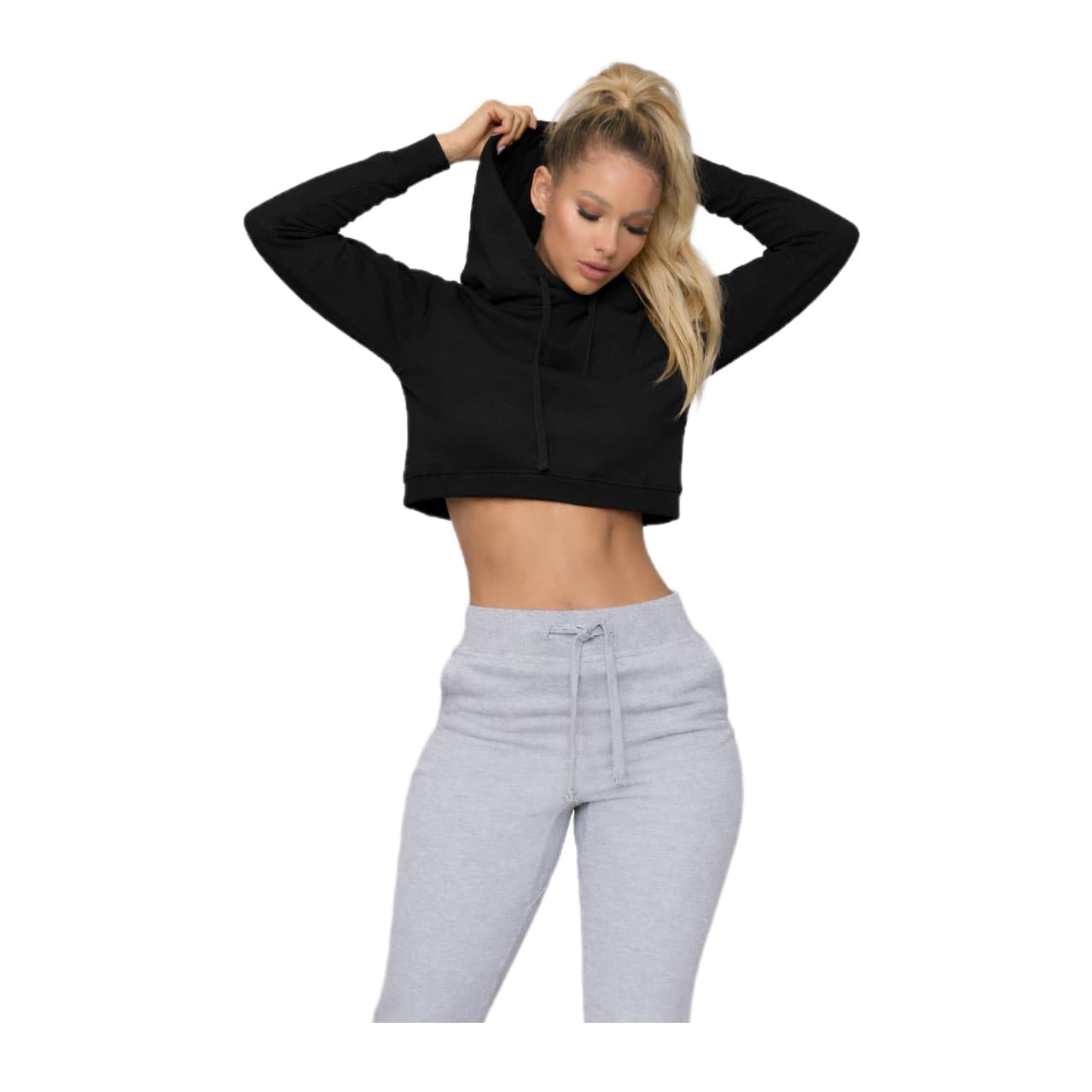 Women’s Hoodie Long Sleeve | Cropped Stylish Casual Sweatshirt with Drawstring Hood | Comfortable Hoodie Top, Gym & Winter Layering |-picture-25