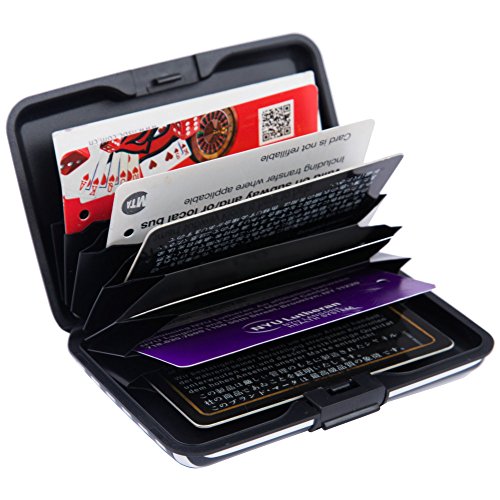 Image of Elfish Mini RFID Aluminum Wallet Credit Cards Holder Metal ID Case for Men Women (crane)