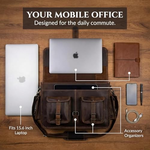 Cureo Handcrafted Leather Briefcase Bag
