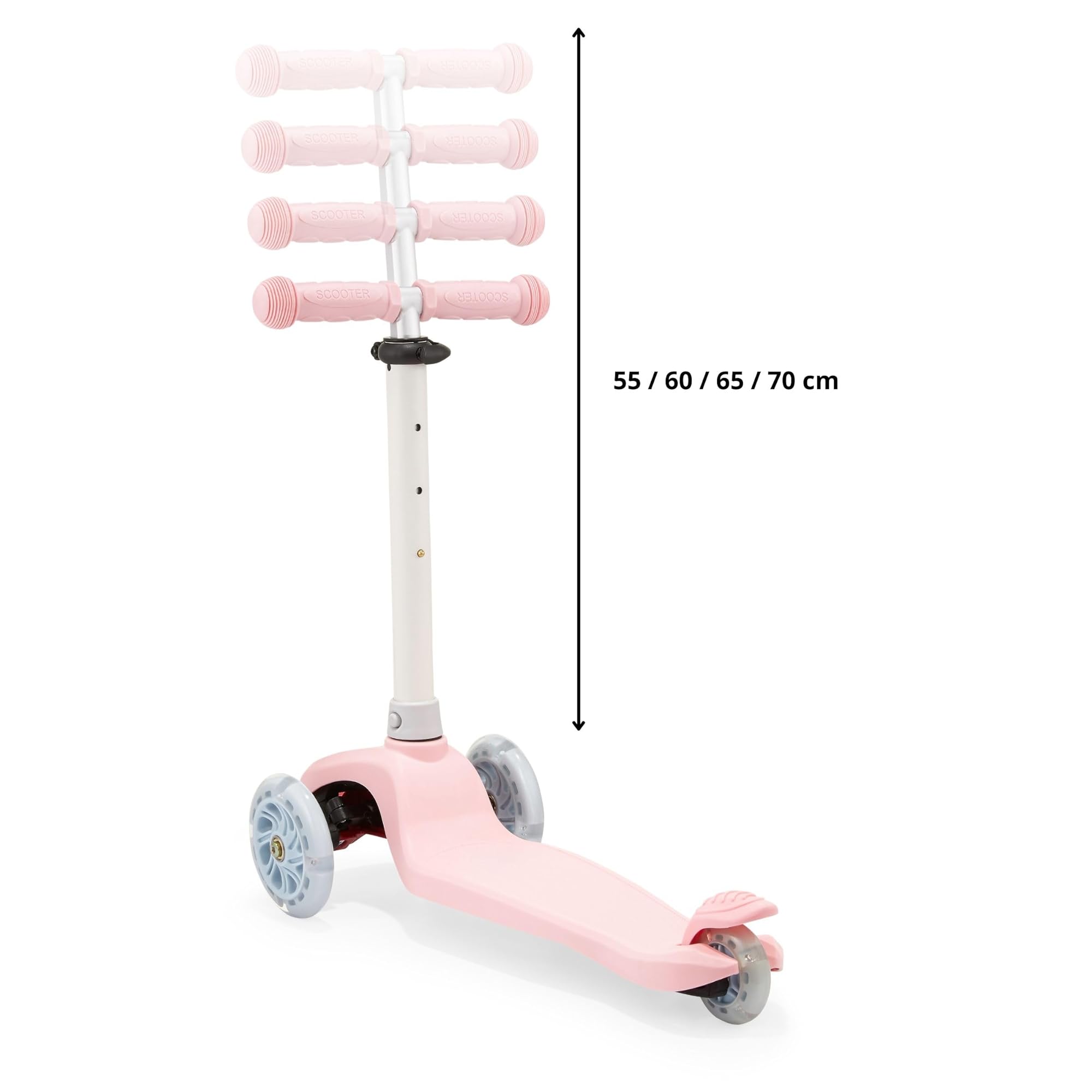HyperMotion Patinete de tres ruedas para niños de 3 a 8 años, patinete de equilibrio TRINGO, patinete antideslizante, patinete ajustable para niña, niño 3+, carga máxima 50 kg