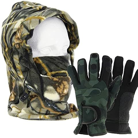 Camo Snood and Neoprene Gloves for Winter Activities Cover