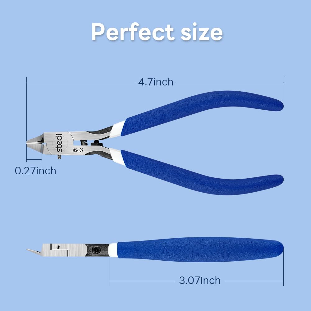 stedi Tronchese modello da 12,7 cm, con lama singola ultra sottile e custodia in plastica per modellismo Gundam, riparazione e fissaggio in plastica, blu