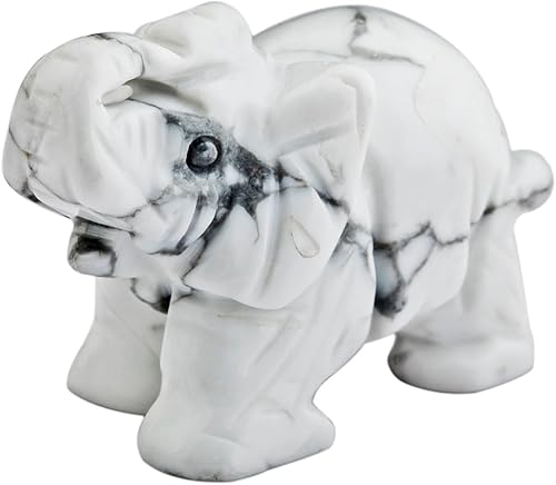 Vista 32 de Nupuyai Estatua de elefante de cristal curativo tallada a mano, escultura de escultura, manualidades, 1.5 pulgadas, opalita