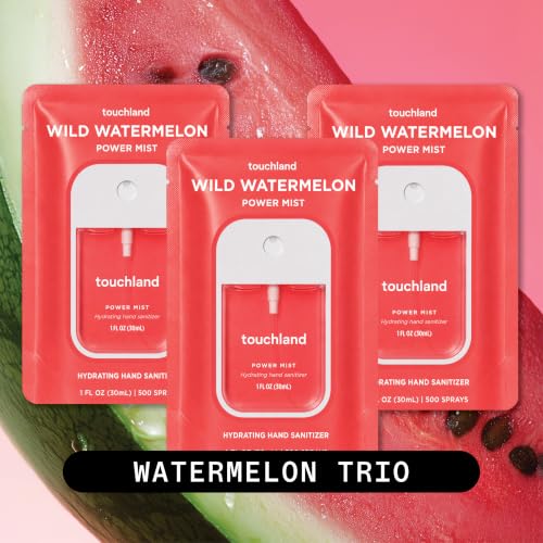 Image of Touchland Wild Watermelon Hydrating Hand Sanitizer Spray 3 Pack Travel Size