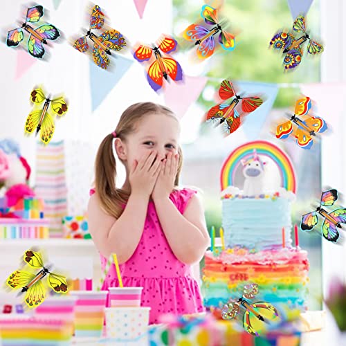 lomimos 20pcs flying butterfly magic wind up butterfly toy gift for kids surprise explosion box wedding birthday party book greeting card20 styles