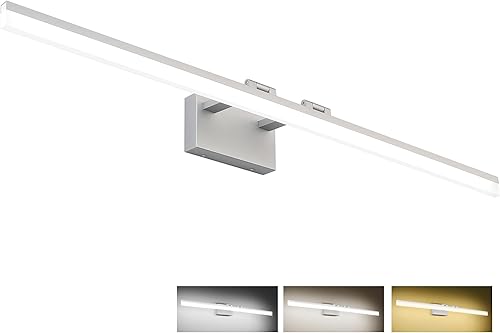 Miniatura 34 de SOLFART Luces LED de Tocador de 24 Pulgadas Níquel Cepillado Lámpara de Baño Luces de Tocador de Baño Sobre Espejo Accesorios de Iluminación de