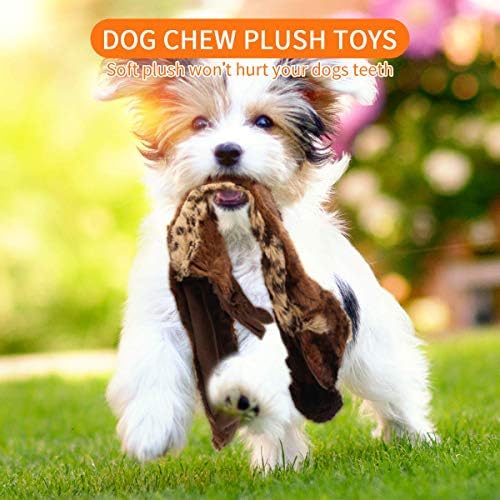 Bojafa Squeaky Dog Toys Indestructible, No Stuffing Soft Dog Plush Toys for Boredom Small Medium Large Dogs Chew Swallow, Durable Christmas Dog Toys Gift (4 Pack, 24 Inch)