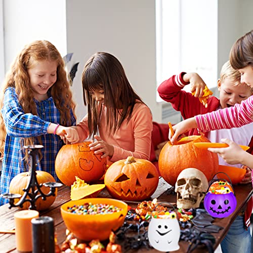 14 Pieces Halloween Candy Bucket,Mini Halloween Candy Holder,pumpkin ghost cauldron candy bucket for trick or treat,Halloween Party Supplies - Thumbnail 2