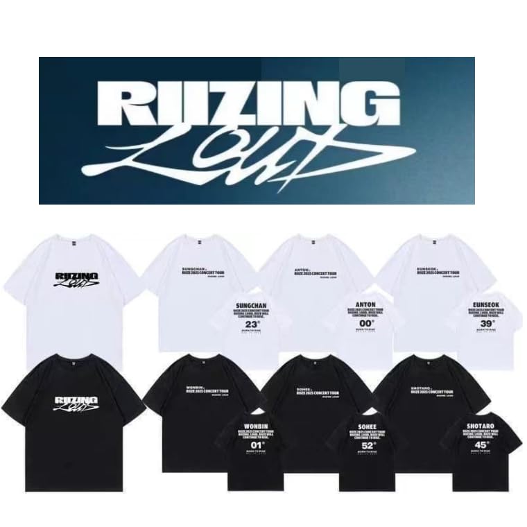 [さん店] 韓国 RIIZE グッズ Tシャツ 2025 RIIZING LOUD 応援 ティーシャツ 半袖 RIIZE ウォンビン 将太郎 応援グッズ ウンソク ソンチャン ソヒ アントン 同型 非公式 [並行輸入品]
