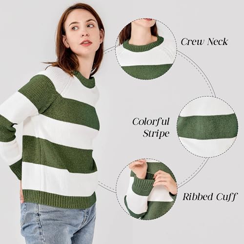 Image of Simple&Opulence Women's Chenille Sweater Crewneck Long Sleeve Pullover Ribbed Cuff Hem Round Neck Jumper Tops