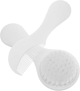 DIKACA 2 Piezas Juego de pincel suave de peine esencial de niña peine para bebé para la costra láctea depurador de pelo de bebé cepillo de pelo de niña cepillos de bebe el plastico blanco