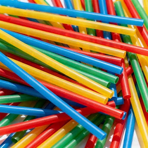 200 pitillos plásticos flexibles y coloridos, 23 cm largo miniatura 3