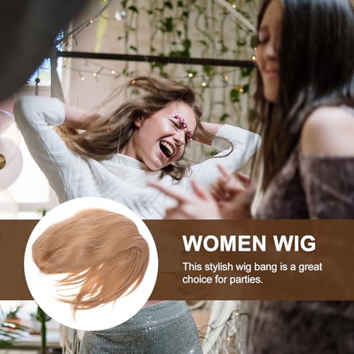 Peluca de encaje frontal sintética larga para mujer pelo liso caqui natural 3