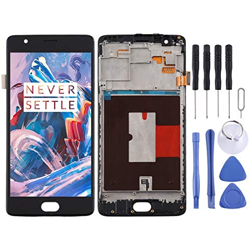 VGOLY Digitizer Full Assembly TFT Material LCD Screen and Digitizer Full Assembly with Frame for OnePlus 3 / 3T A3000 A3010 (Black) (Color : Black)