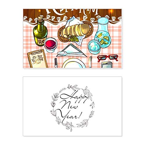 Tarjeta conmemorativa premium con bendición de Año Nuevo de restaurante