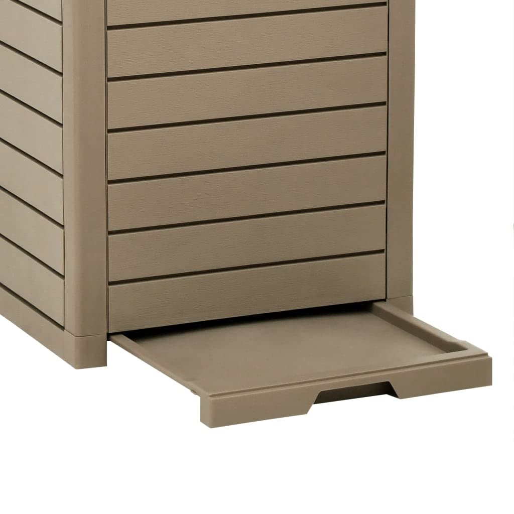 vidaXL Cestino per Rifiuti da Esterno Marrone 41x41x86cm Polipropilene