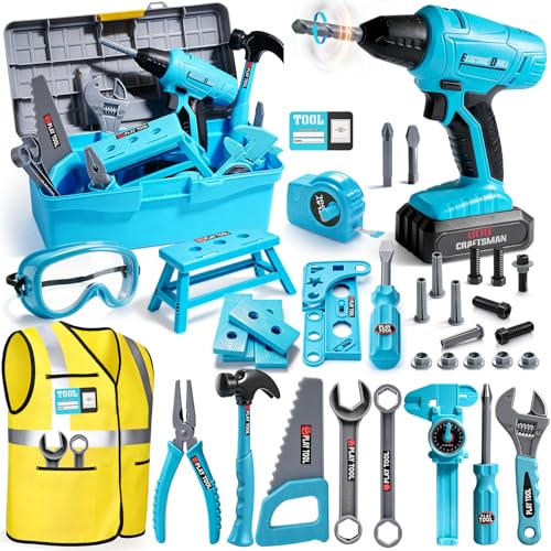 LOYO Kids Tool Set with Electric Drill for 3 4 5 Year Old Boys