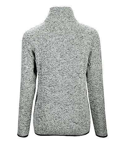 Dolcevida Women's Long Sleeve Sweater Fleece Zip Up Speckled Jacket with Pockets3