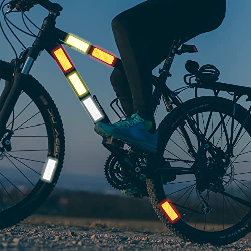 Pusnmi Reflective Stickers, Safety Highly Reflective Tape 30Pcs High Visibility Reflective Stickers Tape Waterproof Warning Safety Bicycle Reflectors Tape For Car Motorcycle Bike Helmet Stickers #TOP5