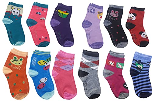 Image of 100% cotton unisex breathable soft and comfortable socks for baby boys and girls pack of 12