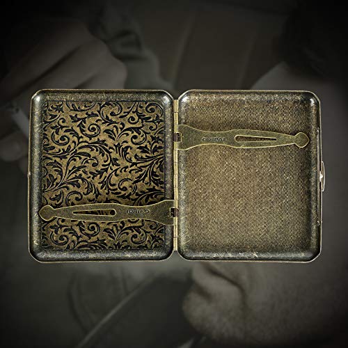 Yhouse Cigarette Case - Retro Metal Cigarette Box Double Sided Spring Clip Open Pocket Holder For 20 Cigarettes (Golden) #TOP1
