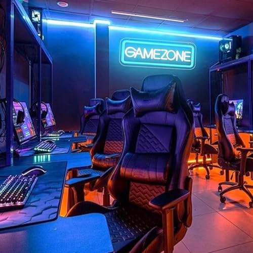 Image of LED Game Sign Game Zone Neon Signs Gaming Room Wall Art Decor Man Cave Lights Signs Gamer Home Bedroom Decoration USB Powered Brightness Adjustable