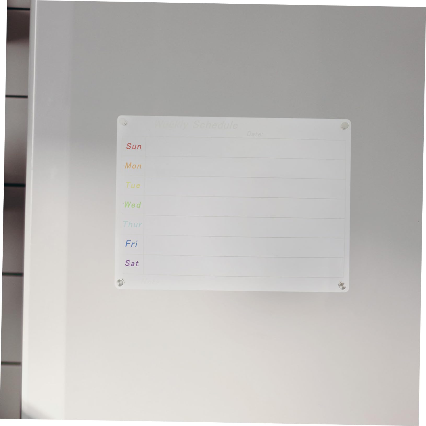 Transparenter Wochenplaner aus Acrylglas Abwischbare Planungstafel Magnettafel für Wand oder Kühlschrank Wiederverwendbares Terminplanungs-whiteboard