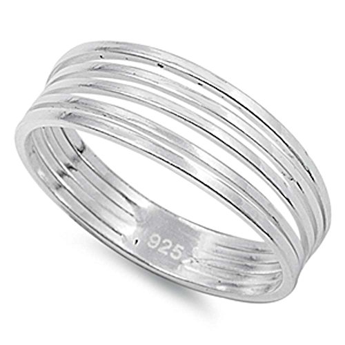 Oxford Diamond Co New Solid Band .925 Sterling Silver Ring Sizes 7